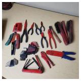 Lot of Hand Tools Including Pliers, Wire Cutters, and Hex Key Sets