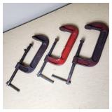 Lot of 3 C-Clamps Various Brands