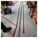 Set of 3 Heavy Duty Chains with Hooks Longest is 14