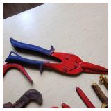 Lot of Hand Tools Including Pipe Wrenches, Pliers, Snips and Crowbars