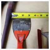 Various Hand Tools including Scrapers and Brushes