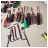Lot of Tools including Screwdrivers, Allen Wrenches, and Wire Strippers