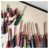 Lot of Tools including Screwdrivers, Allen Wrenches, and Wire Strippers