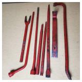Lot of Pry Bars and Crowbars