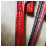 Lot of 4 Pipe Wrenches Including RIDGID and Drop Forged