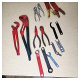 Lot of Hand Tools Including Pliers, Wrenches, and Crimpers