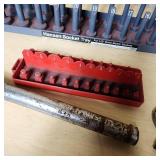 Lot of Assorted Hand Tools Including Adjustable Wrenches, Nippers, Socket Holders, and Pliers