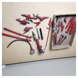 Air tools and accessories including various nozzles and pressure gauges