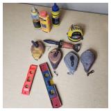 Stanley and Irwin Chalk Line Tools, Levels, and Chalk Bottles