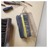 Assorted Hand Tools including Screwdrivers, Brushes