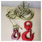 Red Hooks and Rope Bundle including Crosby Hook, High Test 5/16 Hook, and Rope