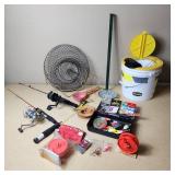Fishing Gear including Rattle Reel, Fishing Rods, and Accessories