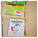 Lot of Fishing Tackle and Accessories including Mister Twister Lures, Water Gremlin Sinkers, and Hooks