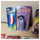 Fishing Tackle including Eagle Claw Snells, Cyber Flex Grubs, and Blue Fox Big Crappie Jigs