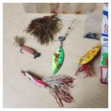 Eagle Claw Fishing Gear including 2-Way Spinners, Rubbercore Sinkers, and Assorted Lures