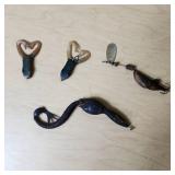 Fishing Lures Set including Spinner Bait, Soft Plastic Frogs, and Worm Lure