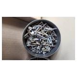 Lot of Mixed Hardware Items including Screws, Bolts, and Fasteners