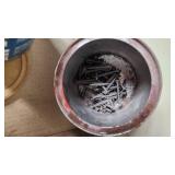 Lot of Mixed Hardware Items including Screws, Bolts, and Fasteners