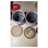 Lot of Various Nails and Screws with Containers