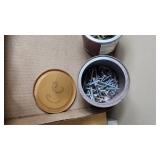 Lot of Various Nails and Screws with Containers