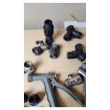 Assorted Garden Hose Connectors, Nozzles, and Accessories