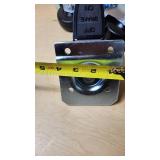 Heavy-duty swivel casters with brakes set, including mounting plates and locking mechanisms