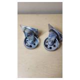 Steel Swivel Casters with Wheel Bracket and Mounting Plate load capacity of 250 lbs each,  approx. 3" diameter