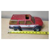 Tonka and Nylint Toy Vehicle Lot including Tonka Trailer, Nylint Fire Truck, and Tonka Bucket Truck