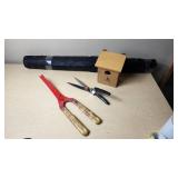 Stanley Hedge Shear, Birdhouse, Yard Fabric