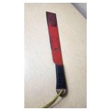 Red Machete with Tape-Wrapped Handle