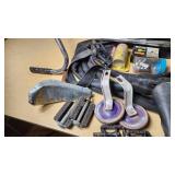 Mixed Bicycle Parts and Accessories including Kenda Bicycle Tube, Bell Brake Cable Set, Handlebars, and Pedals