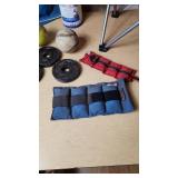 Lot including Pink Folding Chair, Decko Filter Cartridge, and Sports Equipment