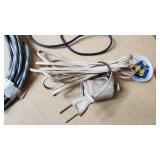 Mixed Electrical Components and Accessories including Various Cables, Connectors, and Switches