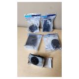 Leviton Electrical Components including 30/50 Amp Dual Power Plug, 50A Surface Mount Power Outlet, and Vehicle Use Outlet