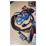 Assorted Automotive and Electrical Items including Engine Heater, Light Bulbs, and Wiring