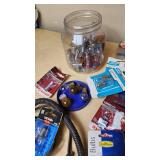 Assorted Automotive and Electrical Items including Engine Heater, Light Bulbs, and Wiring