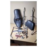 Harley Davidson and Other Motorcycle Parts Set including Sportster Seat, Backrest, and Various Accessories