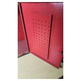 Red Metal Storage Cabinet with Shelving 22.5" tall