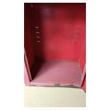 Red Metal Storage Cabinet with Shelving 22.5" tall