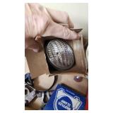 Assorted Automotive Parts and Tools including Nickson Exhaust Clamps and NAPA Off Road Lighting