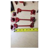 Lot of Hardware Items including Keyed T-Handle Lock, Hook & Plate Latch, and Metal Brackets