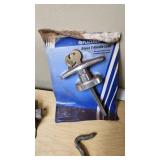 Lot of Hardware Items including Keyed T-Handle Lock, Hook & Plate Latch, and Metal Brackets