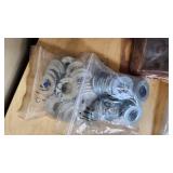 Assorted Hardware and Fasteners including Nylon Lock Nuts, Bolts, and Washers
