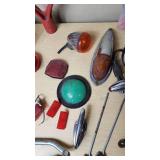 Assorted Vintage and Mechanical Items including Automotive Lights, Recoton CD324 Adapter, and Tools