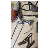 Assorted Vintage and Mechanical Items including Automotive Lights, Recoton CD324 Adapter, and Tools