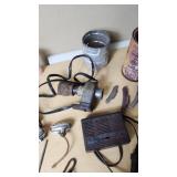 Assorted Vintage and Mechanical Items including Automotive Lights, Recoton CD324 Adapter, and Tools