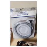 Assorted Tools and Hardware Lot including 5ft Standard Control Cable, Hooks, and Clamps