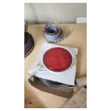 Assorted Hardware and Tools including Shelf Brackets, Wooden Dowels, and Cable Spool