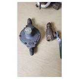 Torch Gas Regulators and Valves Lot including Oxygen and Propane Regulators, Valves, and Gauges