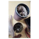 Assorted Electrical Components and Tools including Auto Heater Fan, Wires, and Accessories